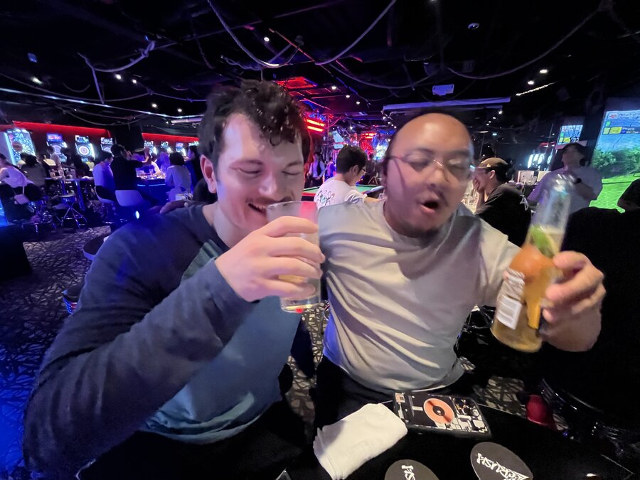 Cheers at an Osaka bar