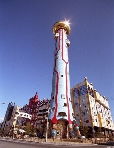 Maishima Plant — colorful tower with gold dome